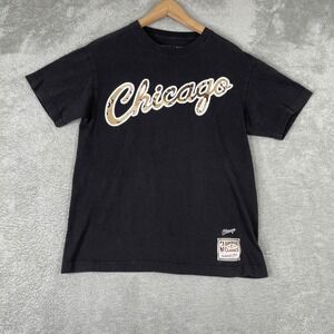 Mitchell and Ness Shirt Mens Medium Black Chicago Camo Hardwood Classics NBA